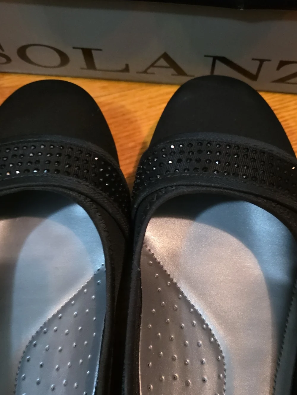 Black Embellished Women's Comfort Wedge Shoe